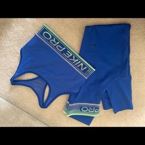 Woman’s nike pro dri fit leggings sports bra set